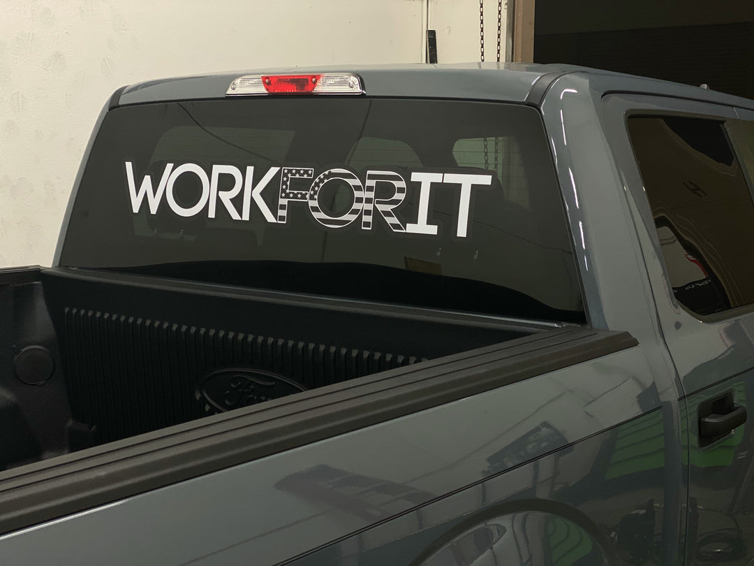 XL Grey American Flag Decal
